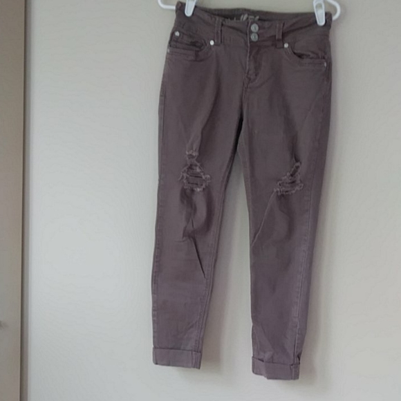 Wallflower Distressed Cuff Denim Jeans - Picture 2 of 16